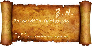 Zakariás Adelgunda névjegykártya